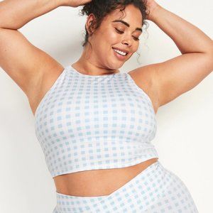 Baby Blue Gingham Sports Bra
